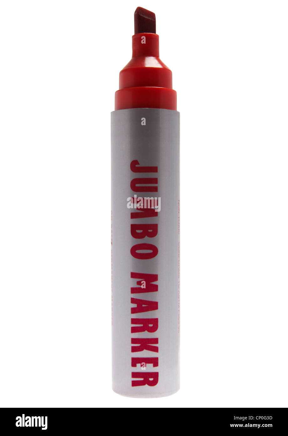 Red marker pen on white background Stock Photo