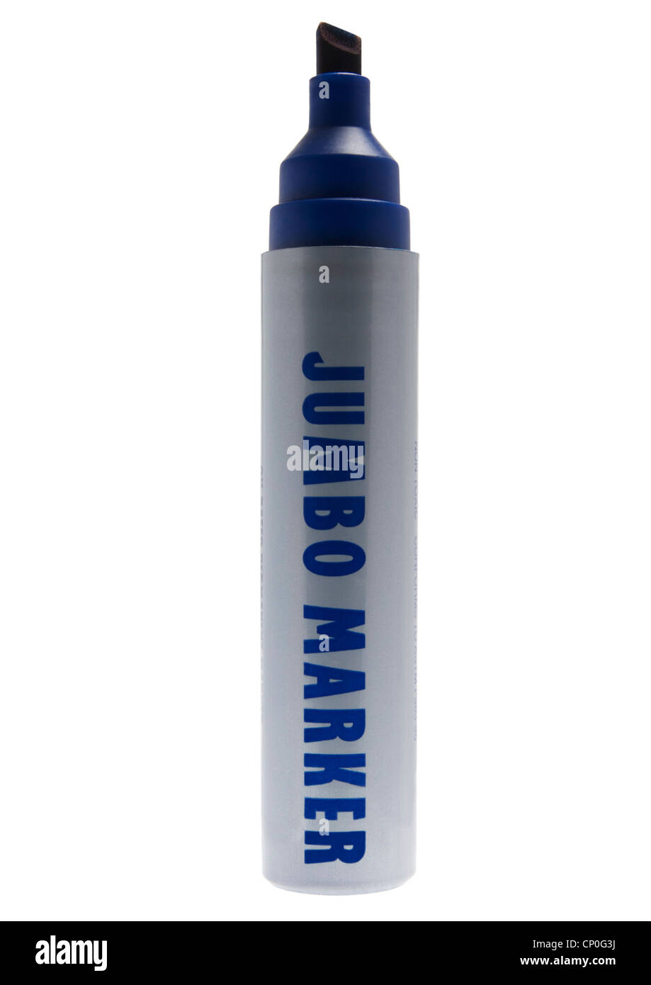 Blue marker pen on white background Stock Photo