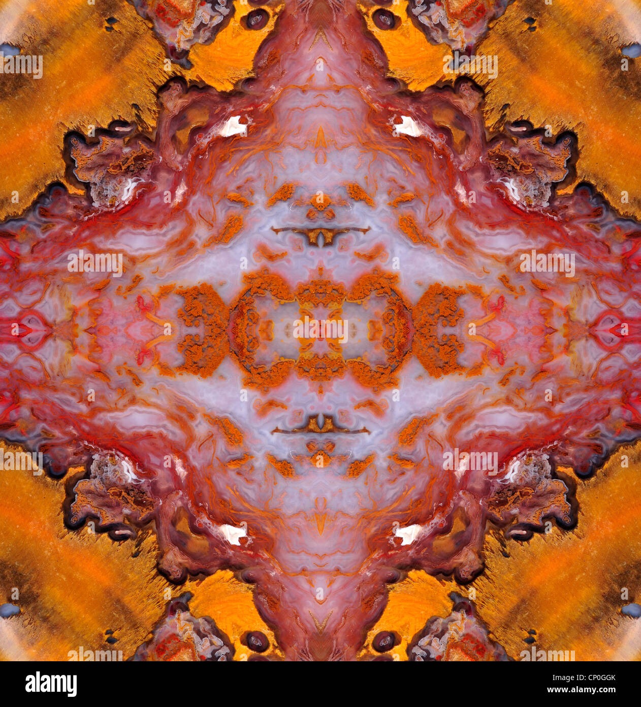 Polished slice of Moss Agate - repeated pattern Stock Photo - Alamy