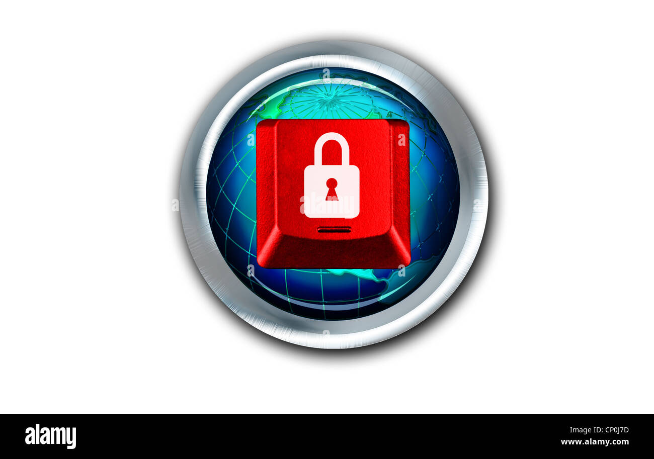Computer Lock Button Stock Photo Alamy