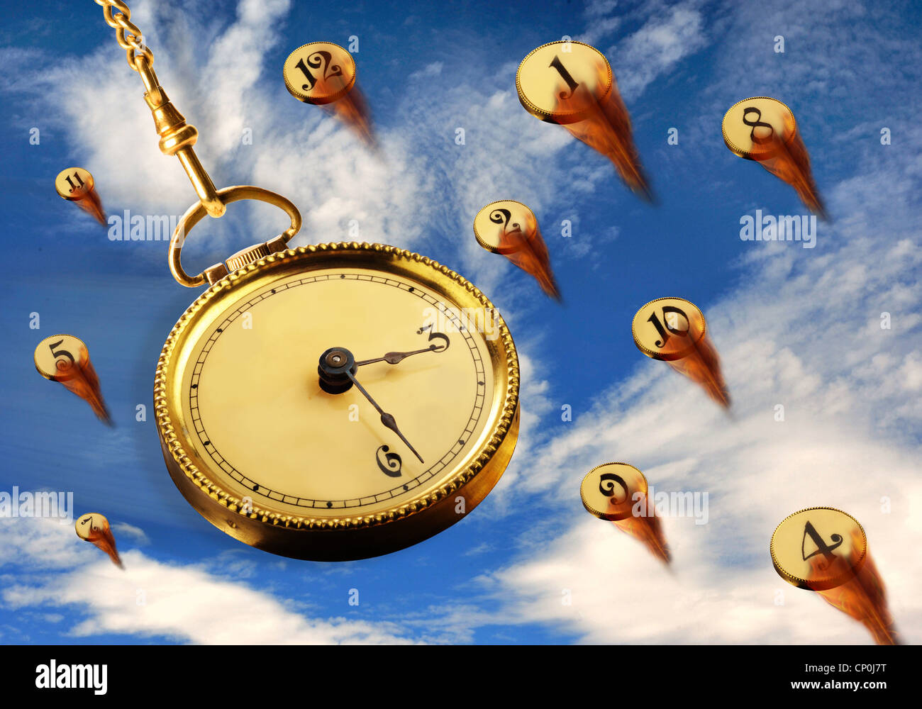Clock in the sky Stock Photo Alamy