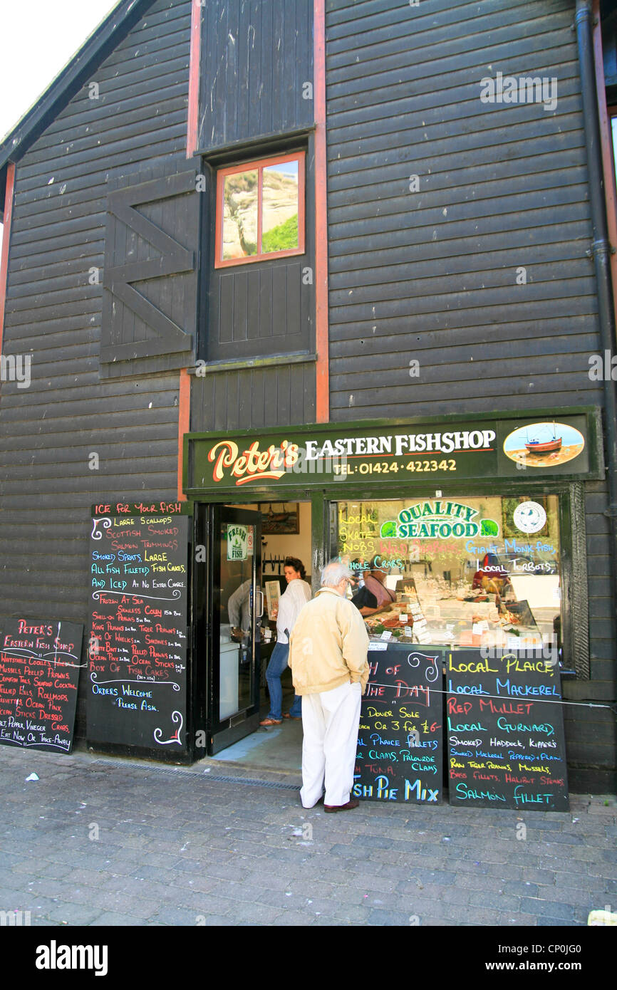 Fish shop in Net Store Hastings East Sussex England UK Stock Photo Alamy