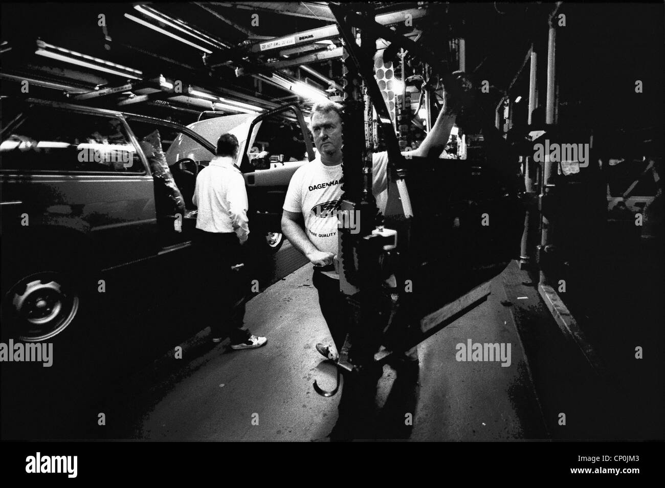 Ford Motor Cars production plant at Dagenham, Essex, England, UK. 1990 circa Stock Photo Alamy
