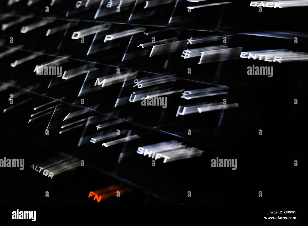 Abstract technology image showing black computer keyboard with ...