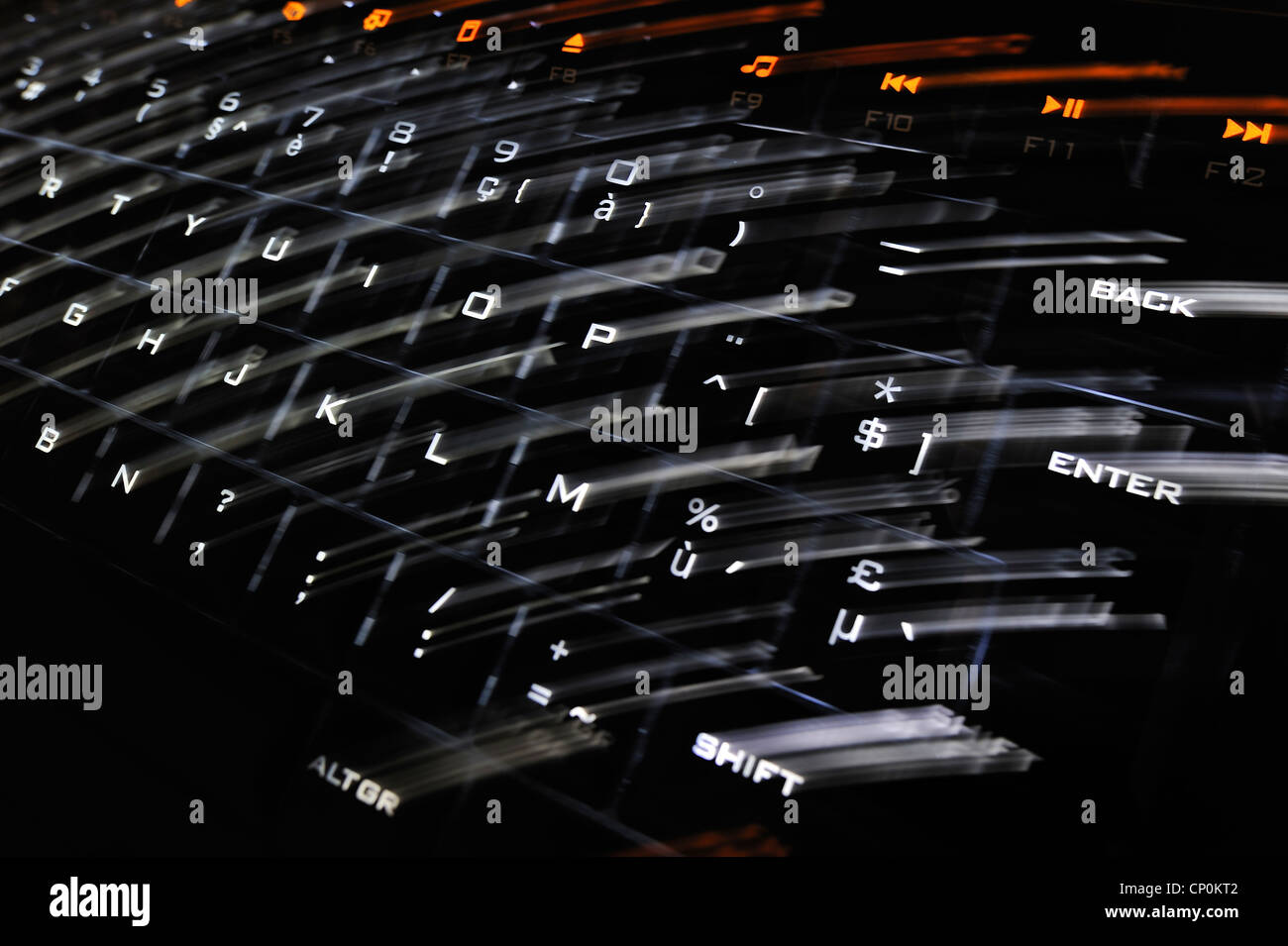 Abstract technology image showing black computer keyboard with ...