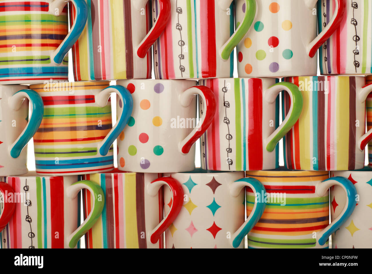 Lots of Drinking Mugs Stock Photo