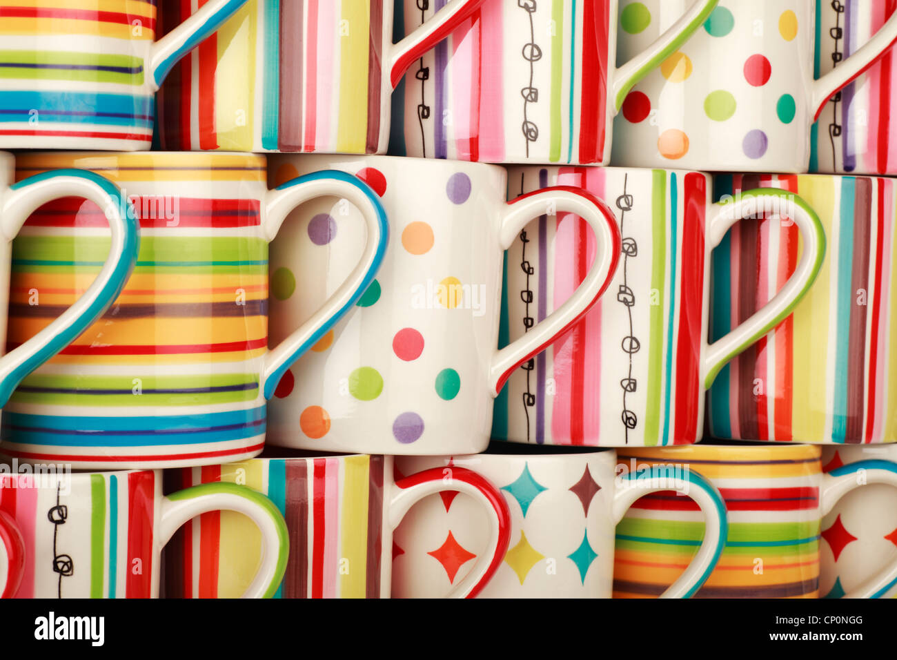 Lots of Drinking Mugs Stock Photo