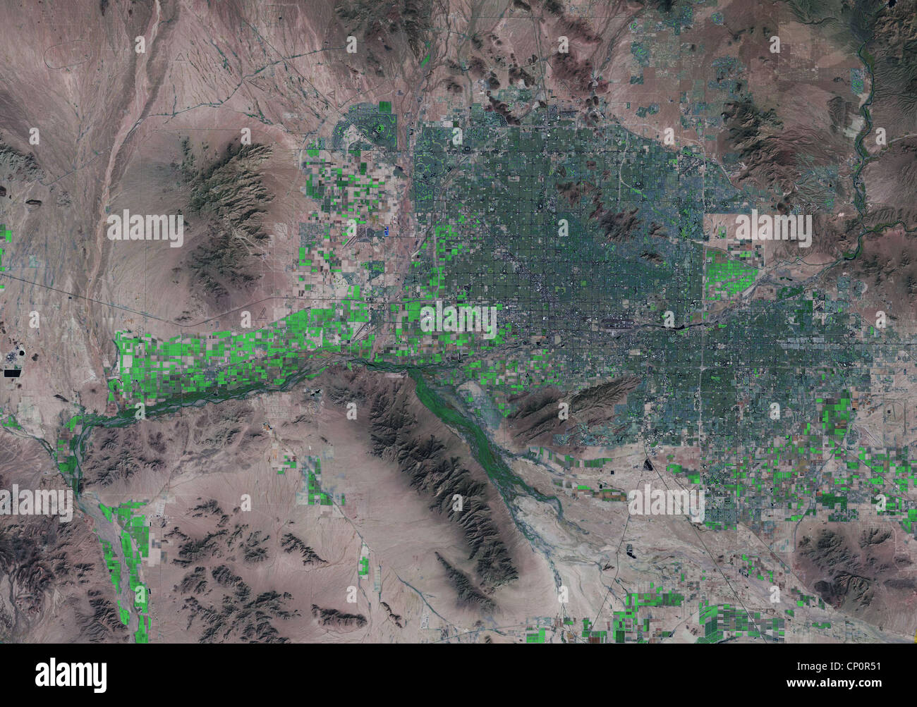 Satellite Map Of Phoenix Satellite Image Of Phoenix, Arizona Stock Photo - Alamy