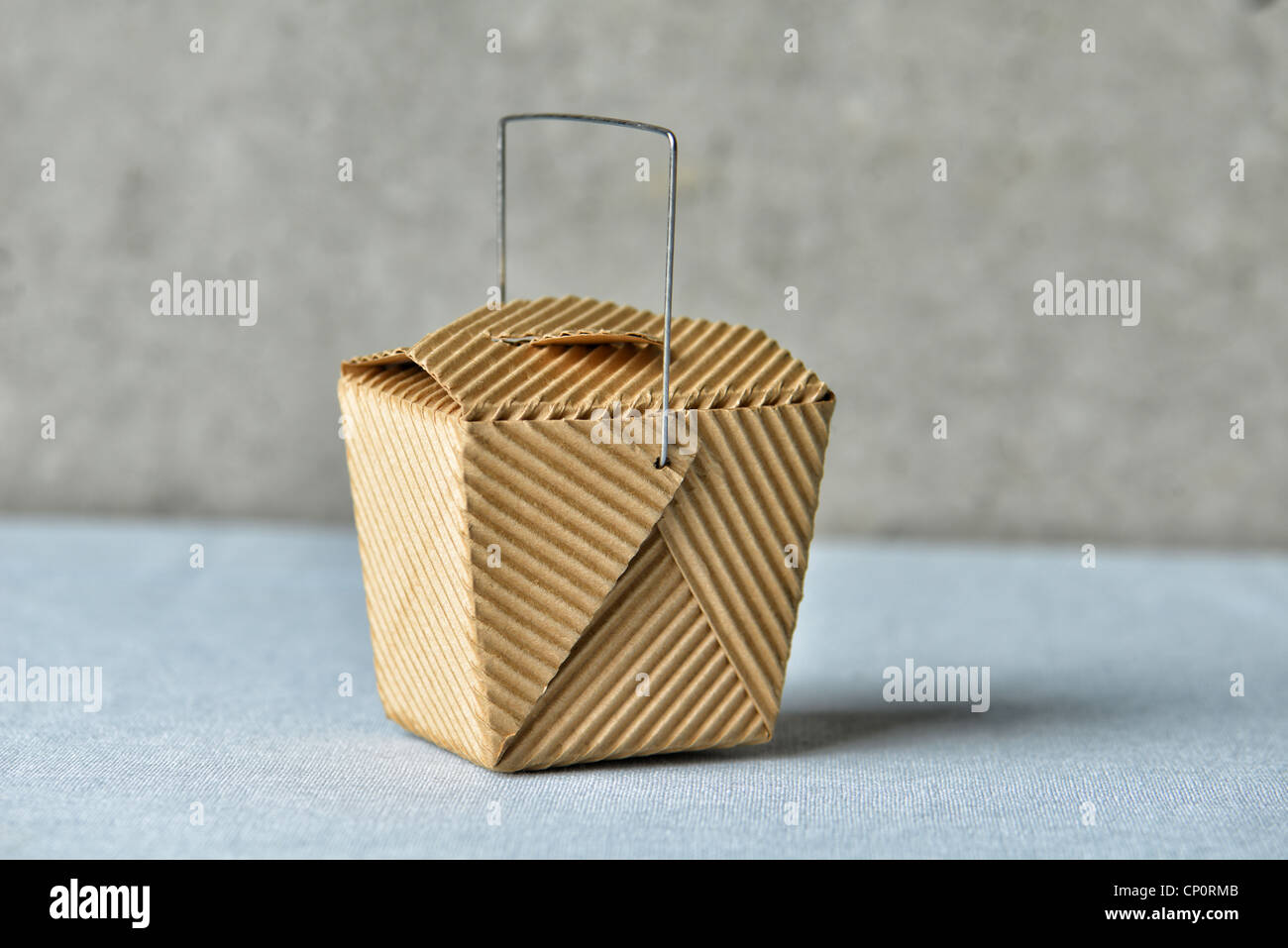Image of a generic 'to go' box made of recycled brown cardboard Stock Photo