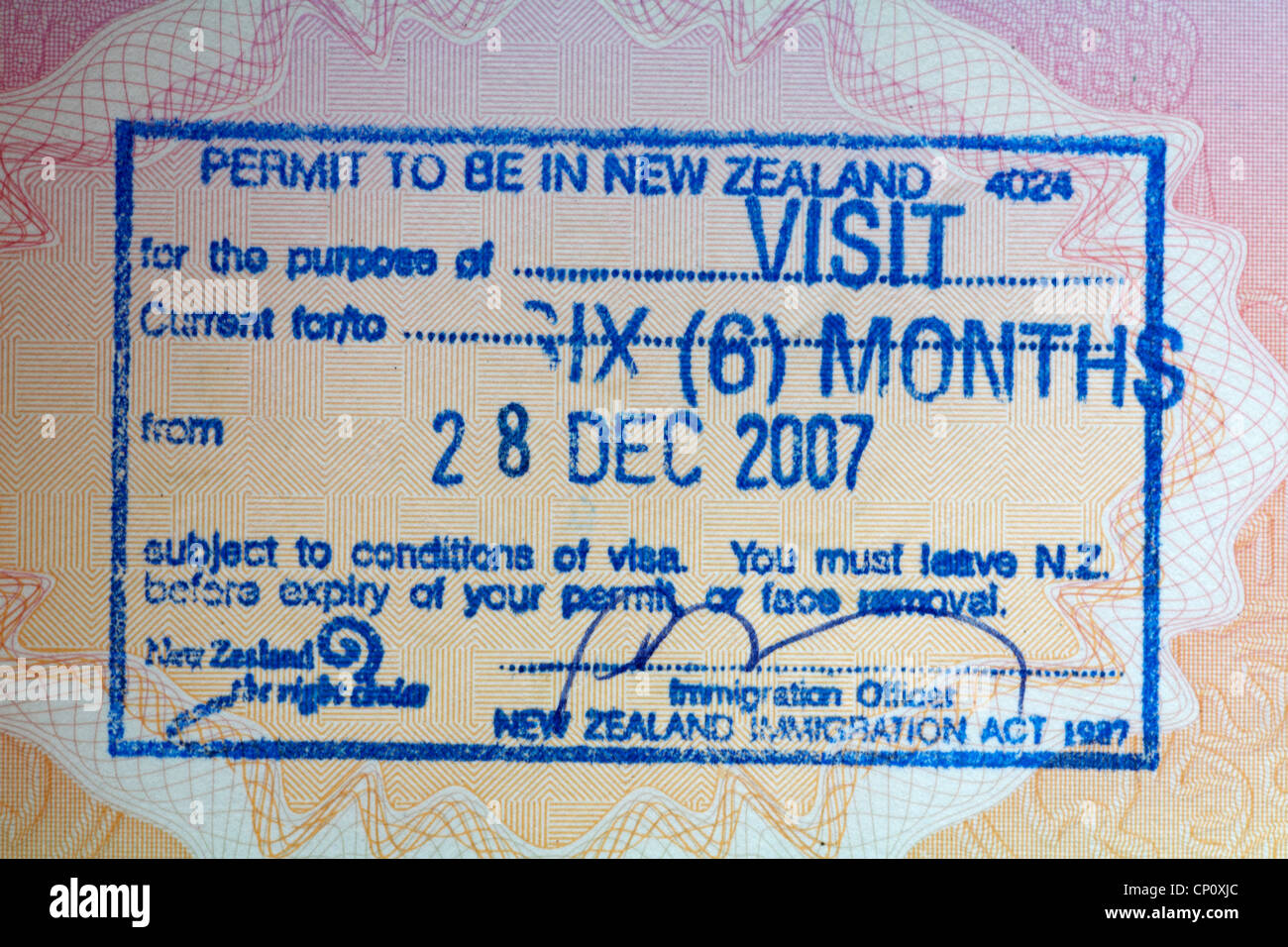 New zealand visa hi-res stock photography and images - Alamy