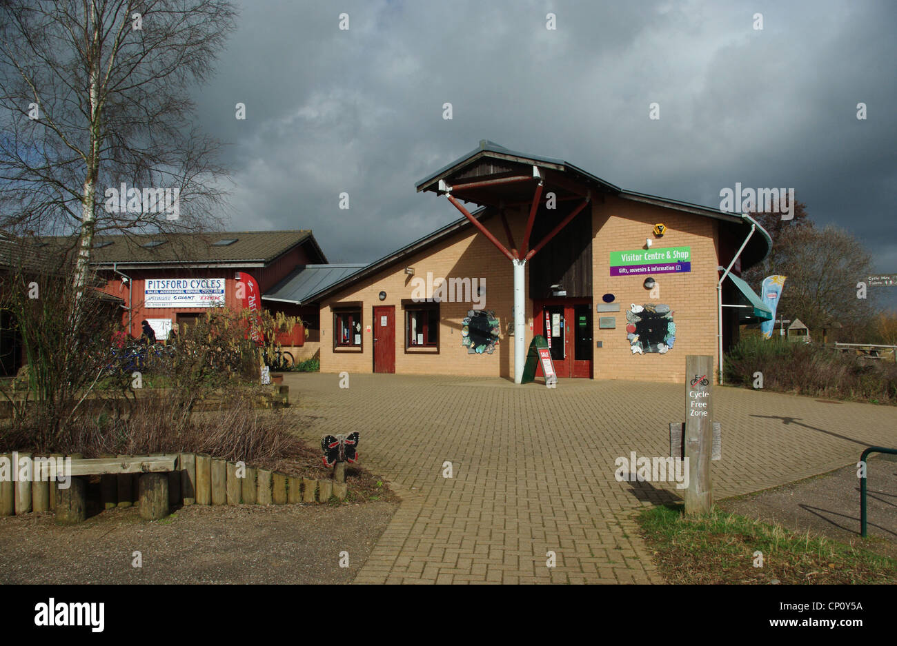 The Visitor Centre at Brixworth Country Park, Northamptonshire Stock