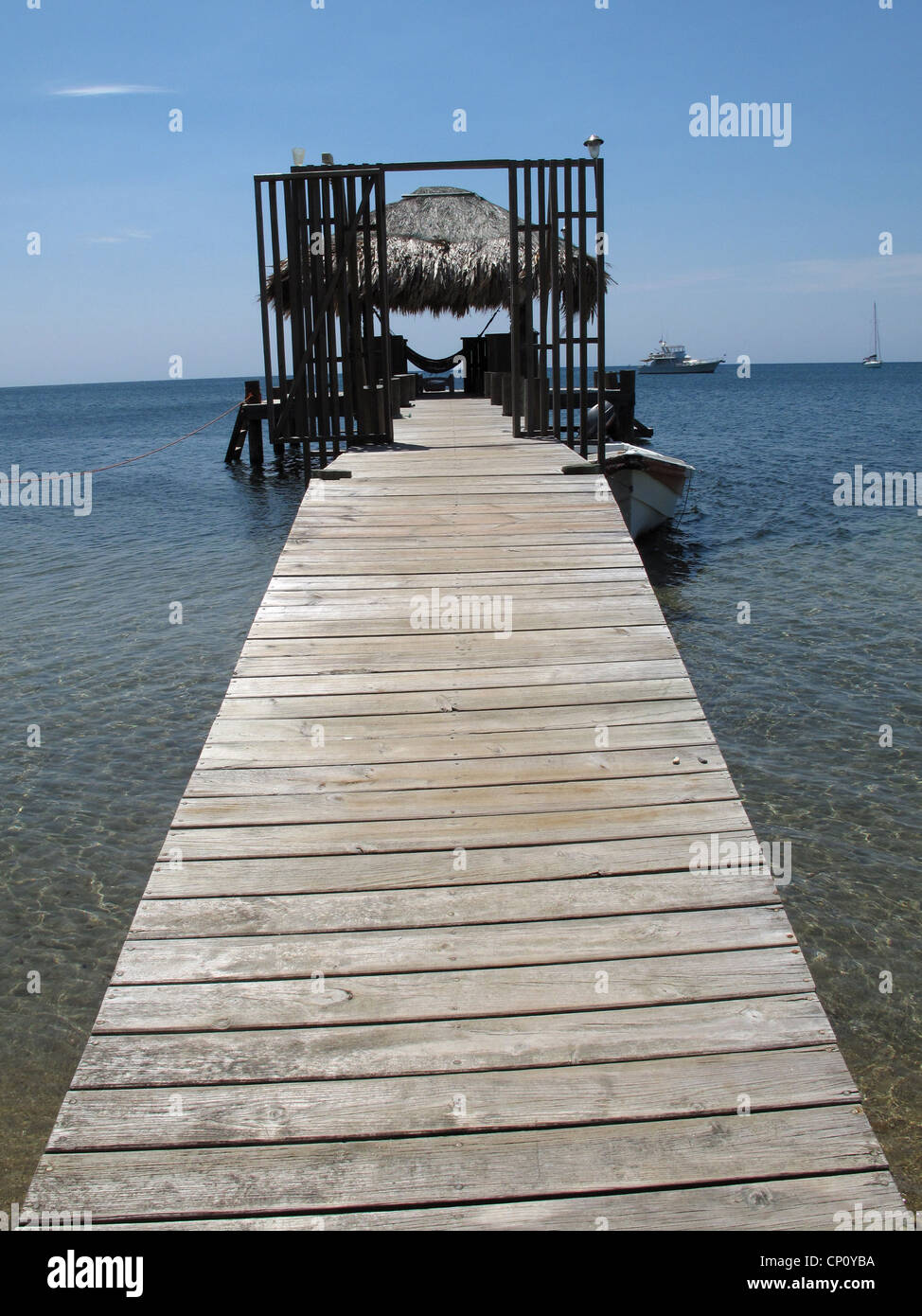 Wooden pier in Roatan, Honduras Stock Photo Alamy
