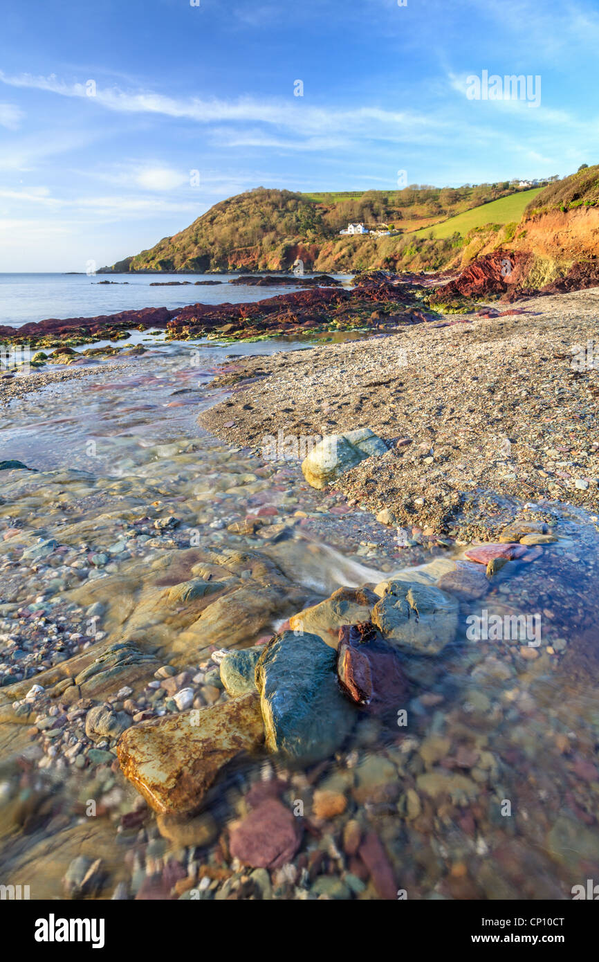 Talland Bay captured on a morning in February Stock Photo