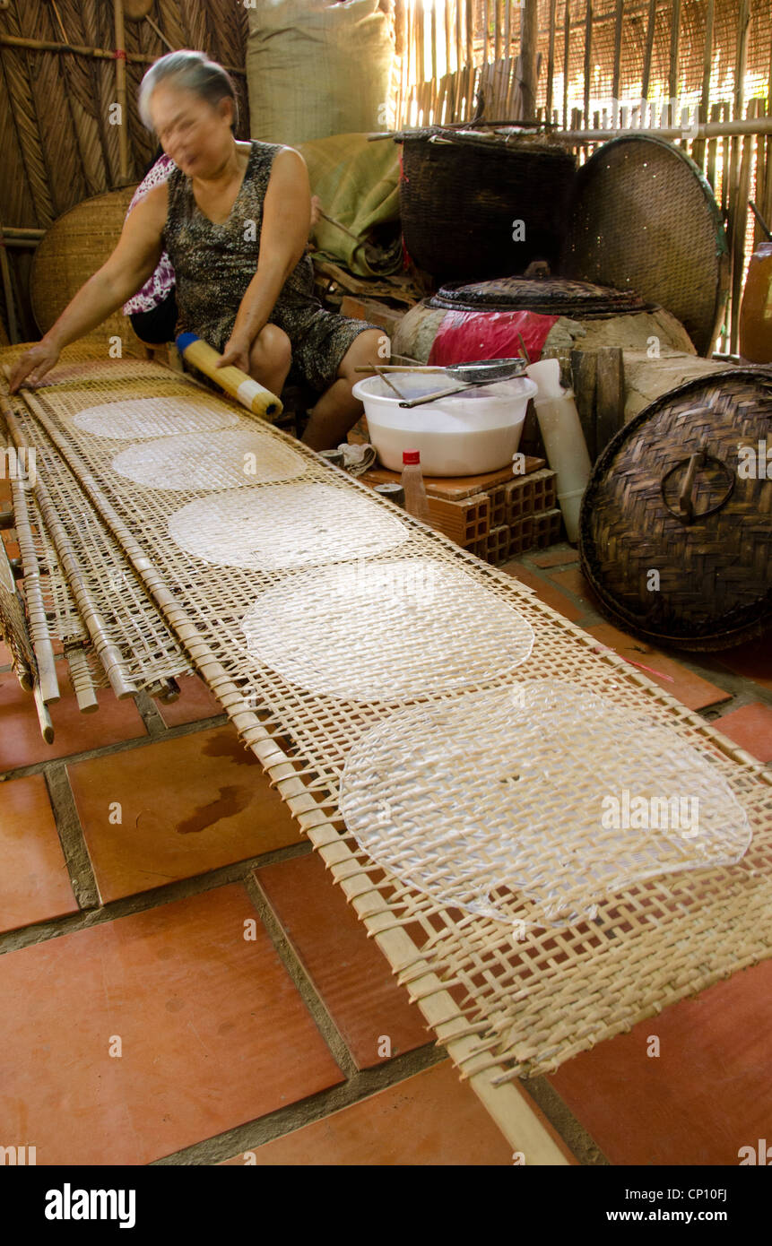 Vietnam, Cu Chi. Ultra thin "rice paper" used in typical Vietnamese