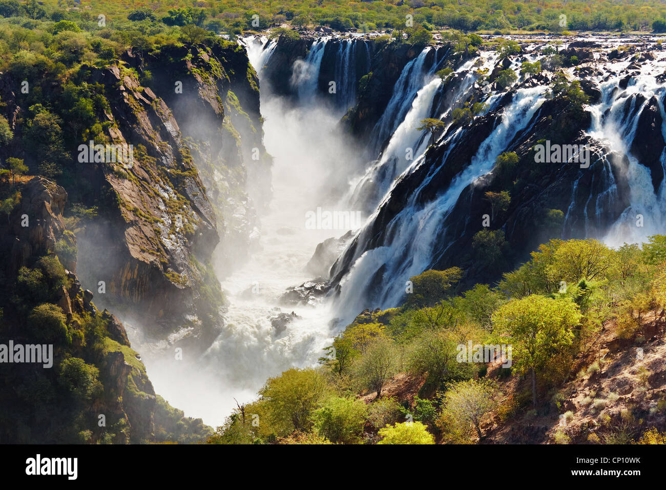 Ruacana Falls, border of Angola and Namibia Stock Photo