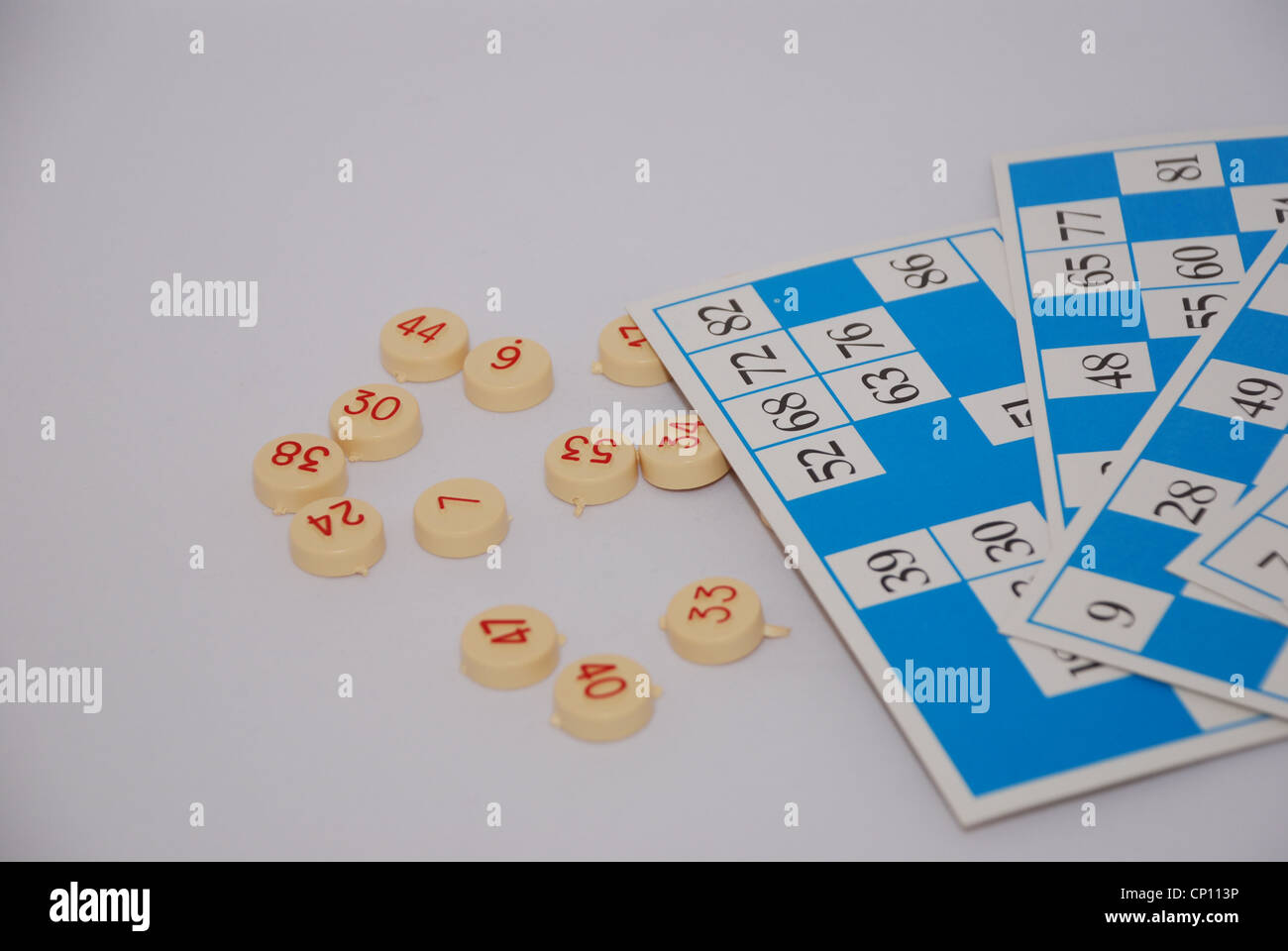 Bingo cards and numbers Stock Photo Alamy