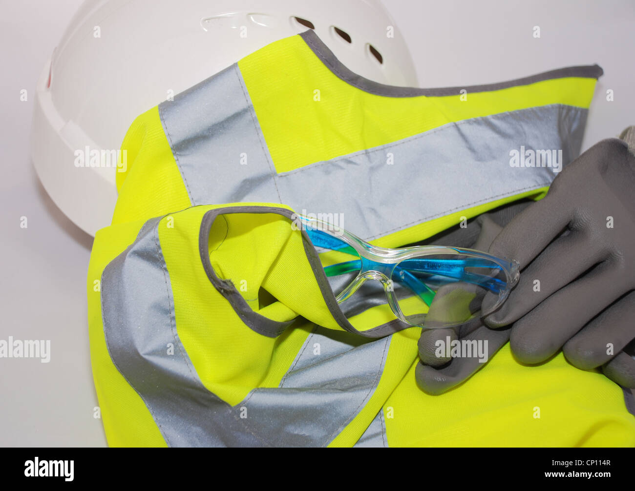 PPE, Personal Protection Equipment in the UK building industry Stock