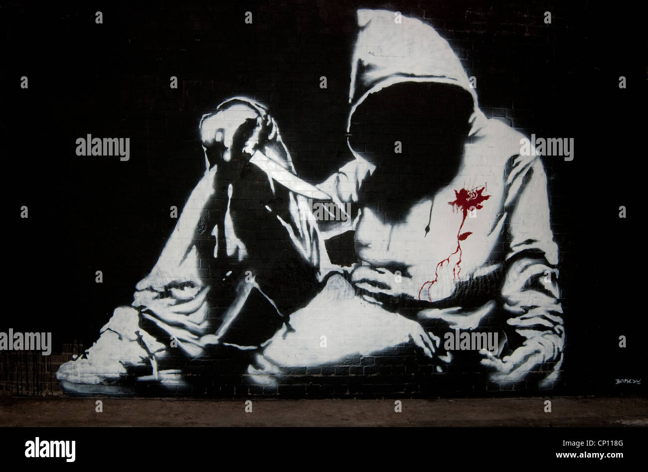 Hoodie knife graffiti hi res stock photography and images Alamy