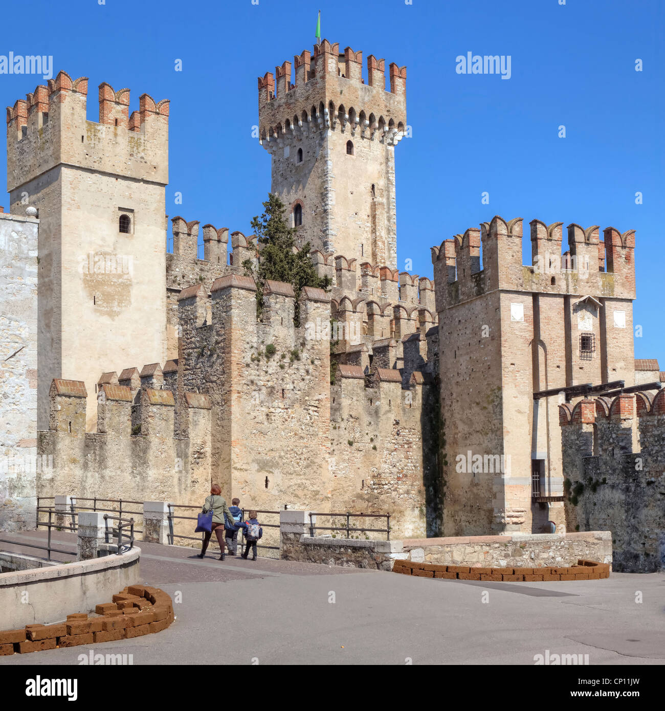 Scaliger Castle, Sirmione, Lombardy, Veneto, Italy Stock Photo