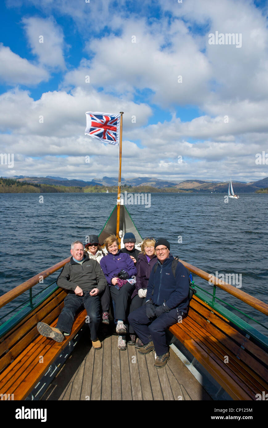 Passengers on steamer (owned by Windermere Lake Cruises) on Lake