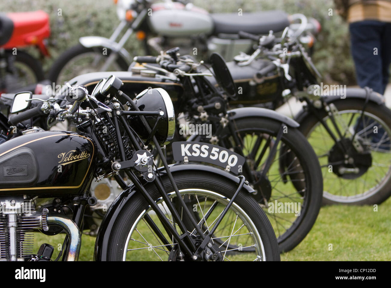 Vintage motorcycles at a concours Stock Photo