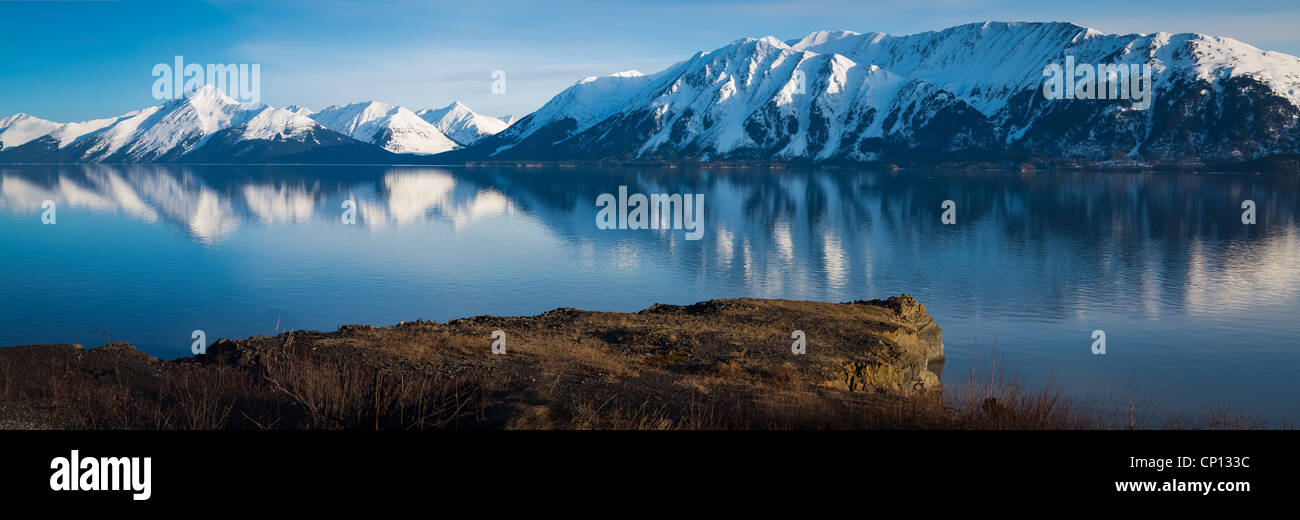 Mountains along the Turnagain Arm near Anchorage, Alaska. Stock Photo