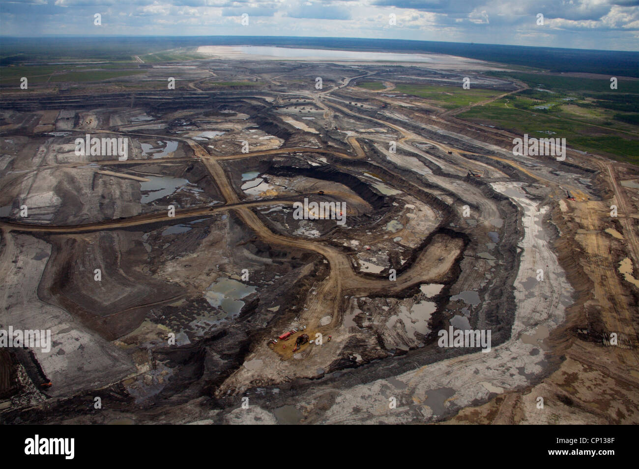 Suncor tar sands mine, Athabasca tar sands, Fort McMurray, Alberta, Canada. Stock Photo