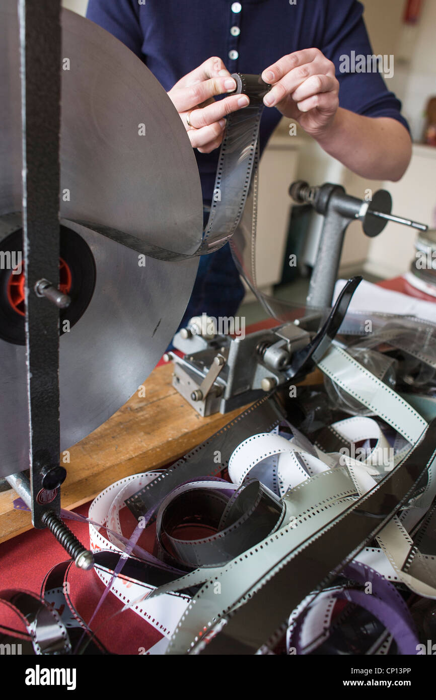 Splicing 35mm film Stock Photo Alamy