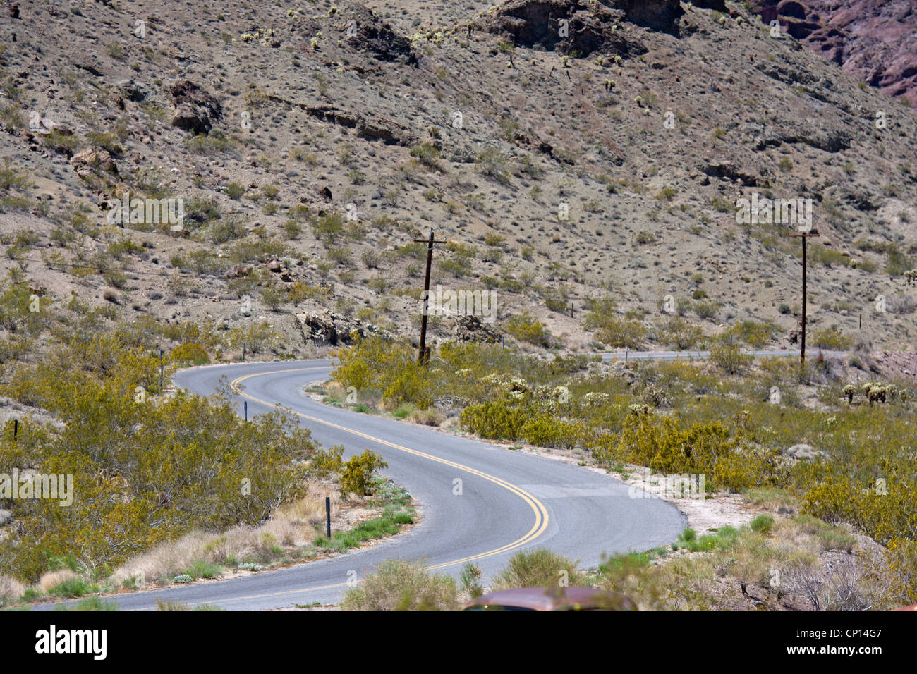 Nevada desert highway HDR Image Stock Photo