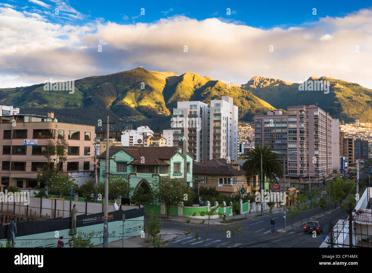 Quito Ecuador, downtown and skyline at sunrise Stock Photo