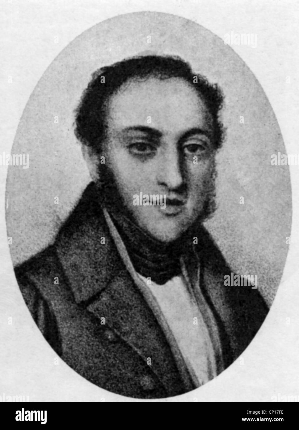 Heiberg, Johan Ludvig, 14.12.1791 25.8.1860, Danish poet, portrait