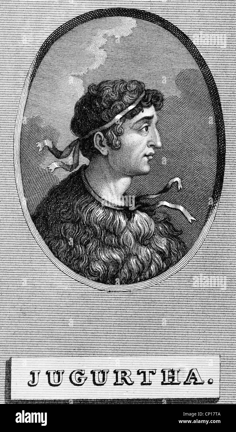 Jugurtha, circa 160 - 10.1.104 BC, King of Numidia since 120, portrait, after contemporary image, copper engraving, 18th century, Artist's Copyright has not to be cleared Stock Photo