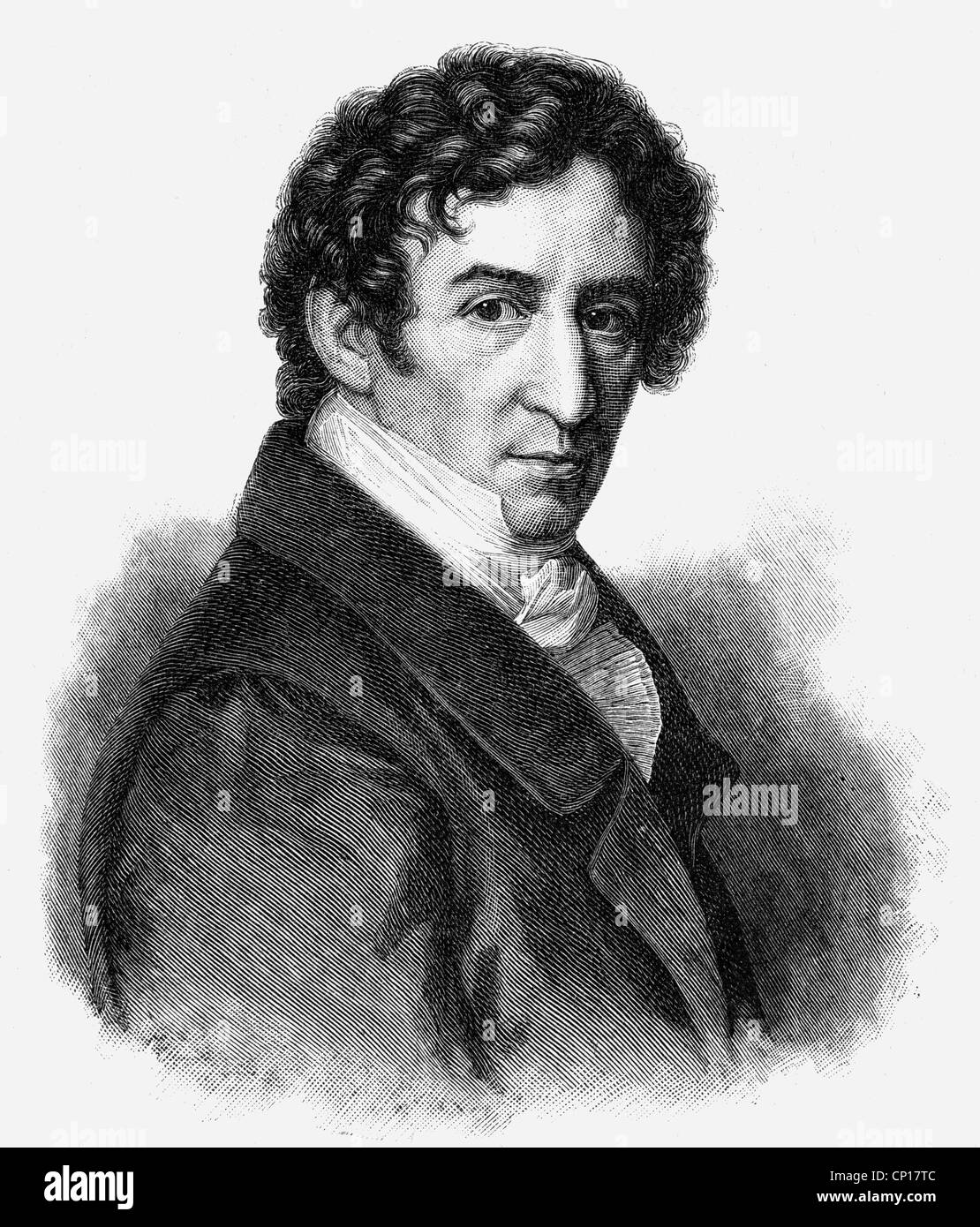 Devrient, Ludwig, 15.12.1784 - 30.12.1832, German actor and theatre critic, portrait, wood engraving after drawing by F. C. Gröger, 1822, Stock Photo