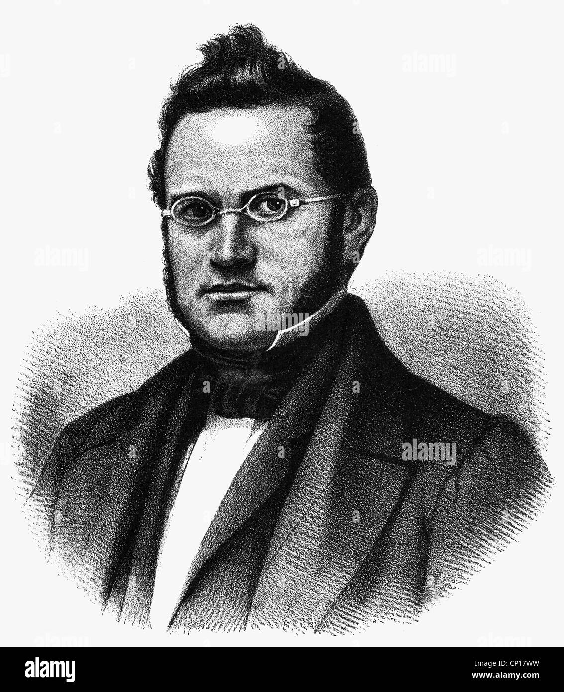 Furrer, Jonas, 3.3.1805 - 25.7.1861, Swiss politician, first President of the Confederation 1848, portrait, lithograph by Brummer & Co., 19th century, Stock Photo