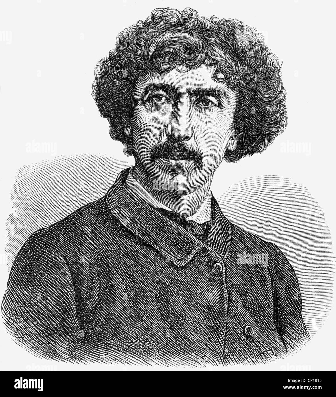 Garnier, Charles, 6.11.1825 - 3.8.1898, French architect, portrait, wood engraving, 19th century, Stock Photo