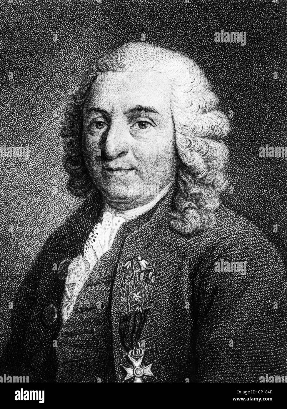 Linne, Carl von (Carl Linnaeus), 23.5.1707 - 10.1.1778, Swedish natural scientist, portrait, engraving by Friedrich Wilhelm Bollinger (1777 - 1825), early 19th century, Stock Photo