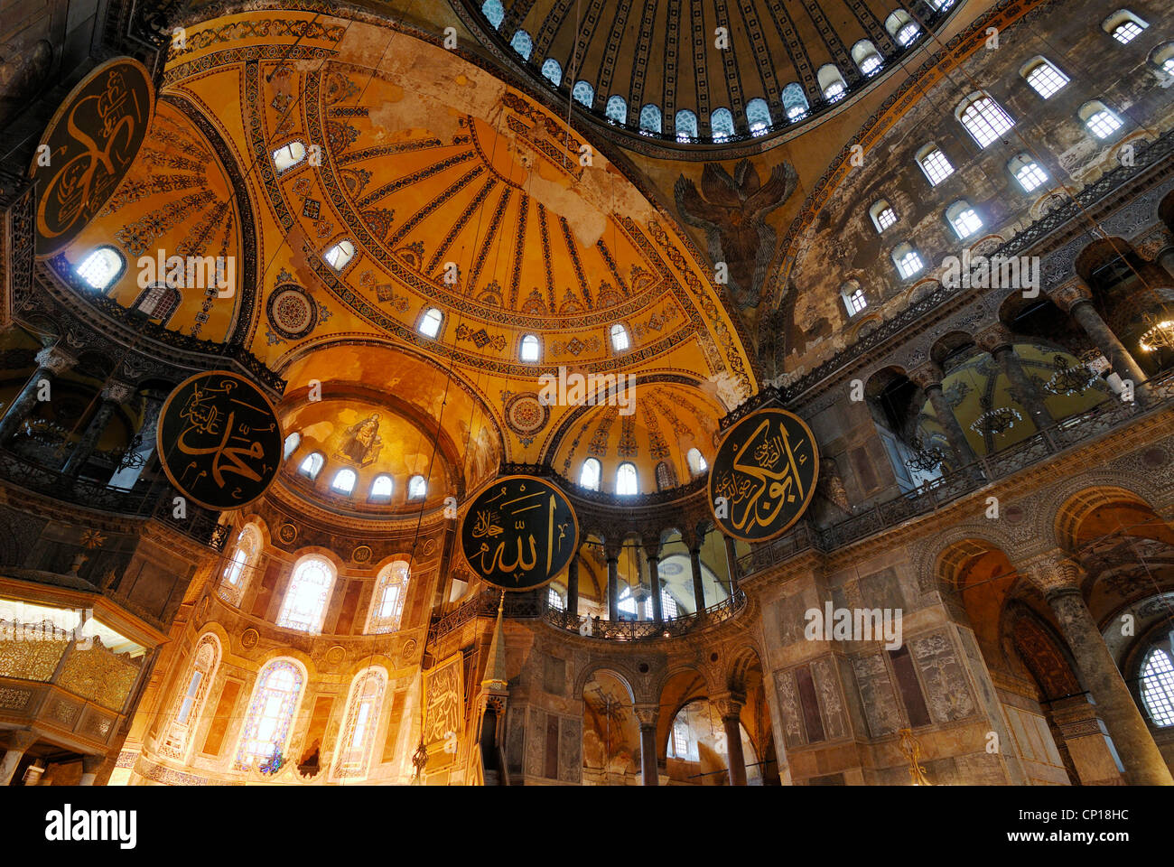 Istanbul. Turkey. Interior of Haghia Sophia, Sultanahmet. Stock Photo