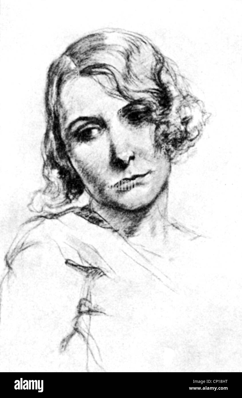 Eis, Maria, 22.2.1896 - 18.12.1954, Austrian actress, portrait, after a charcoal drawing by W. V. Krausz, 1920s, Stock Photo