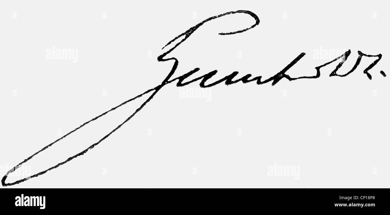 Humboldt, Wilhelm von, 22.6.1767 - 8.4.1835, German academic, his signature, Stock Photo