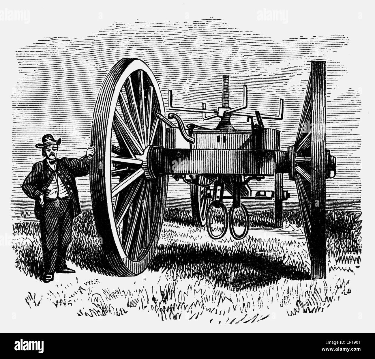 geography / travel, USA, American Civil War 1861 - 1865, weapons, artillery, Confederate monster limber ('cannon truck'), wood engraving, 19th century, , Additional-Rights-Clearences-Not Available Stock Photo