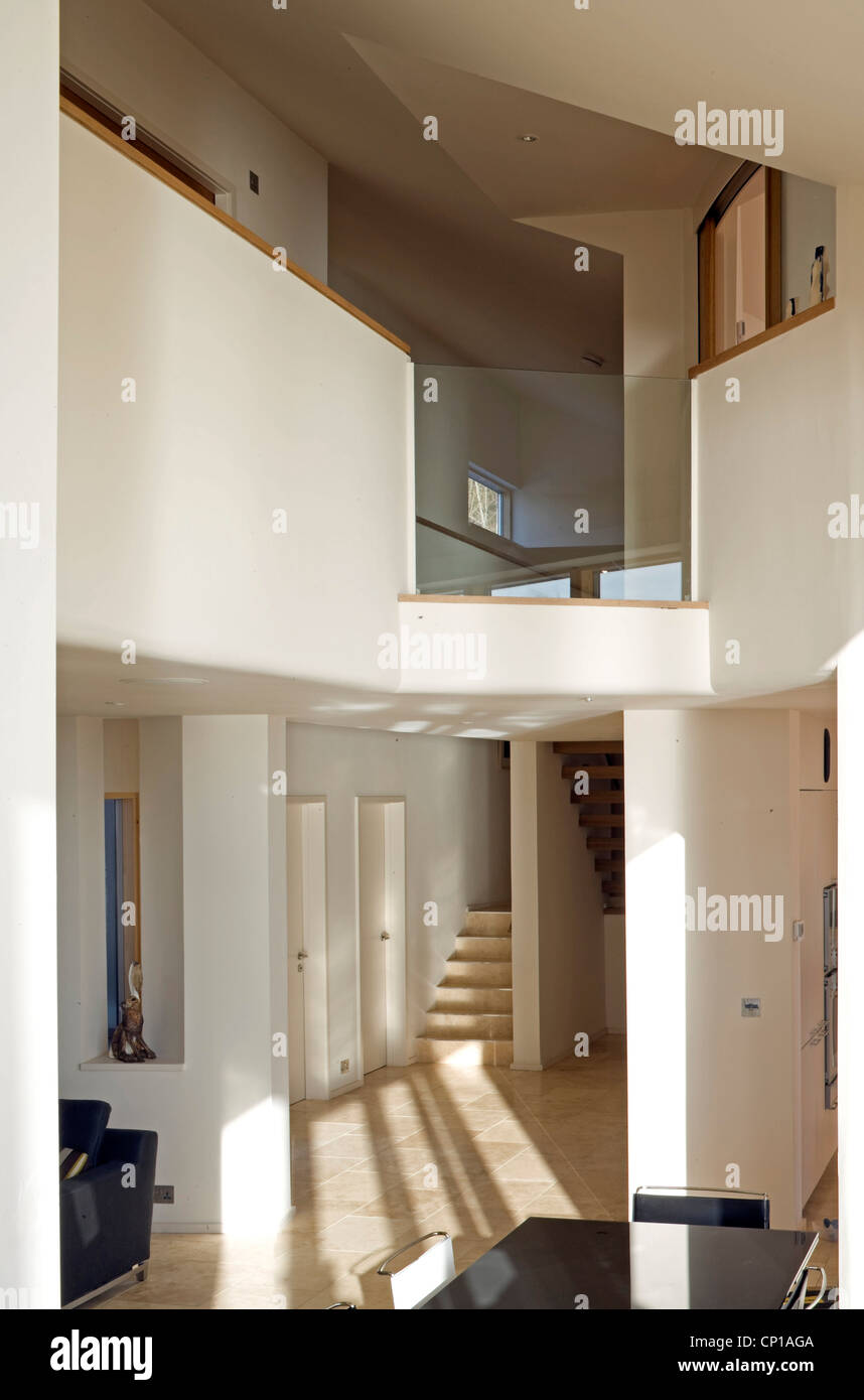 Double height entrance hallway in 'Tigh na Dobhran', Arduaine near Oban