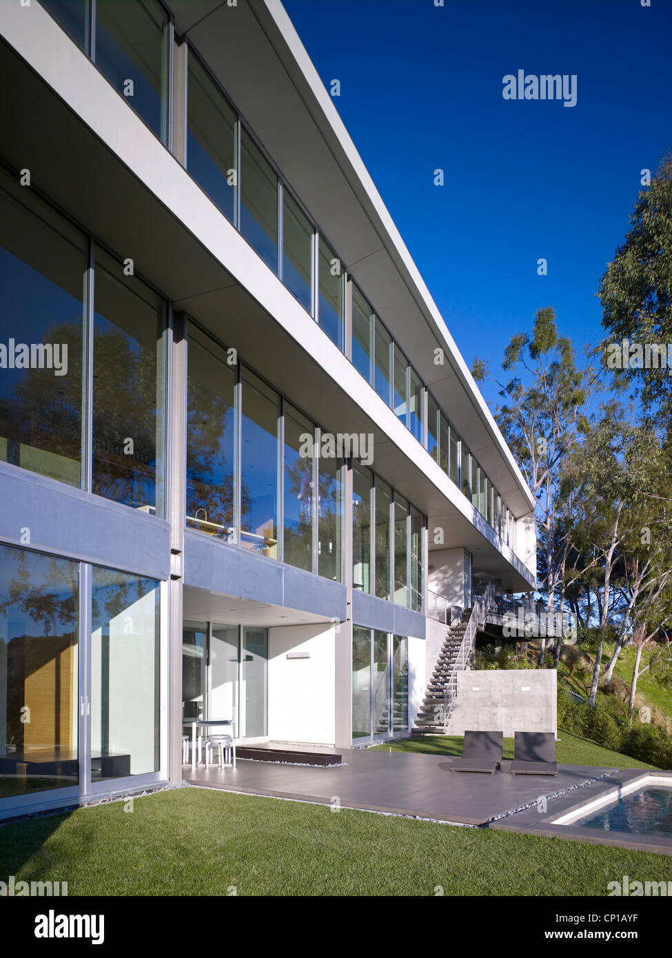 Modern exterior of Briarcrest House, Beverly Hills, California, USA. Stock Photo
