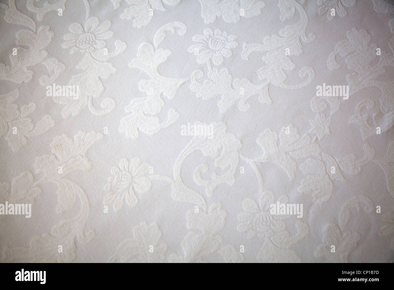 White damask linen cloth Stock Photo Alamy