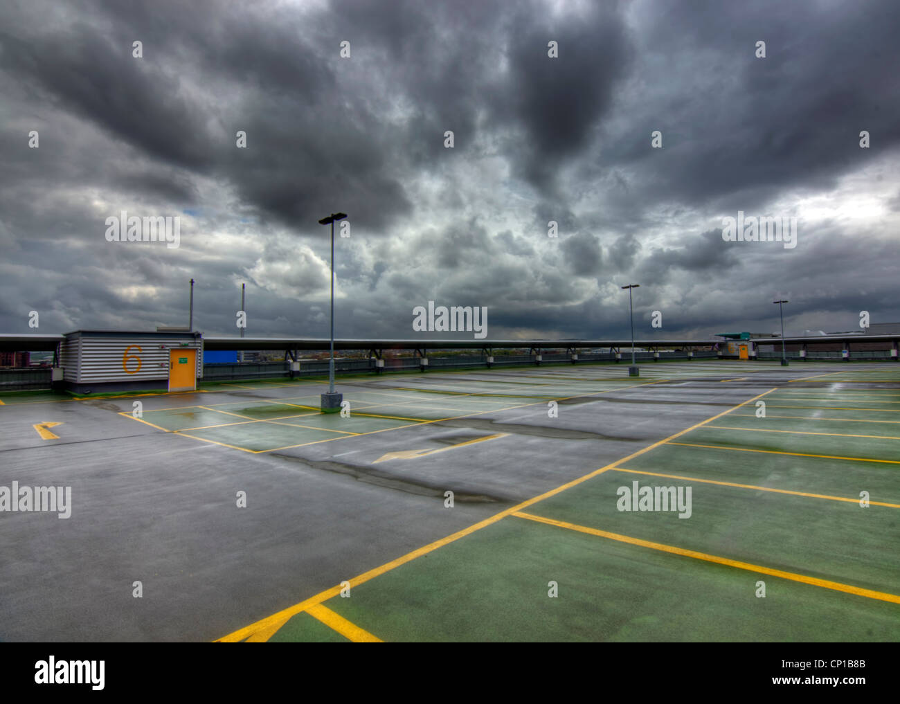 Multi story car park at Clarence Dock in Leeds (HDR Stock Photo Alamy