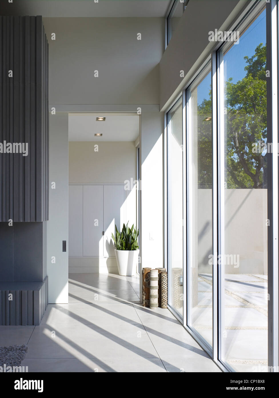Glass Sliding Doors In Menlo Park Residence California Usa Stock