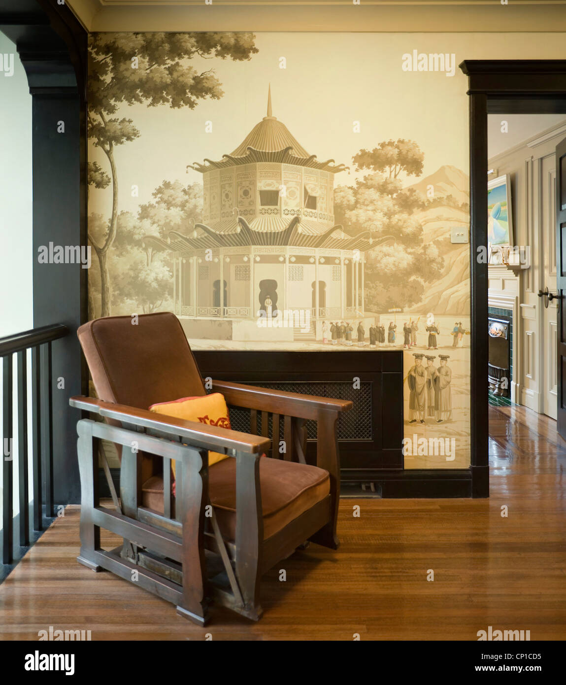 Recently restored 1930s British colonial residence in the French Concession district of Shanghai. Stock Photo