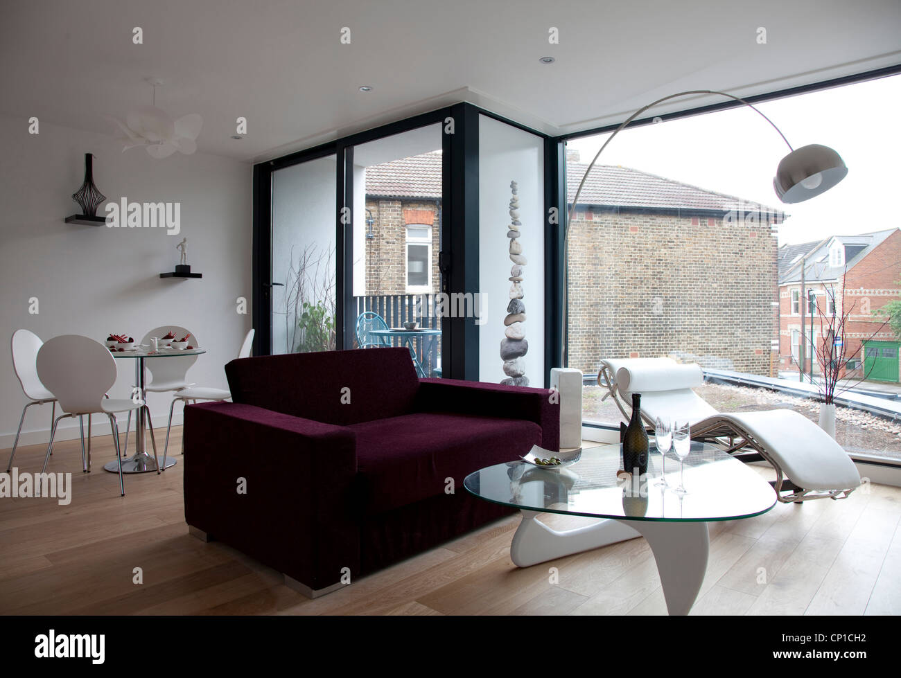 Lounge and dining space in a Modern Apartments, Hampton Wick Stock