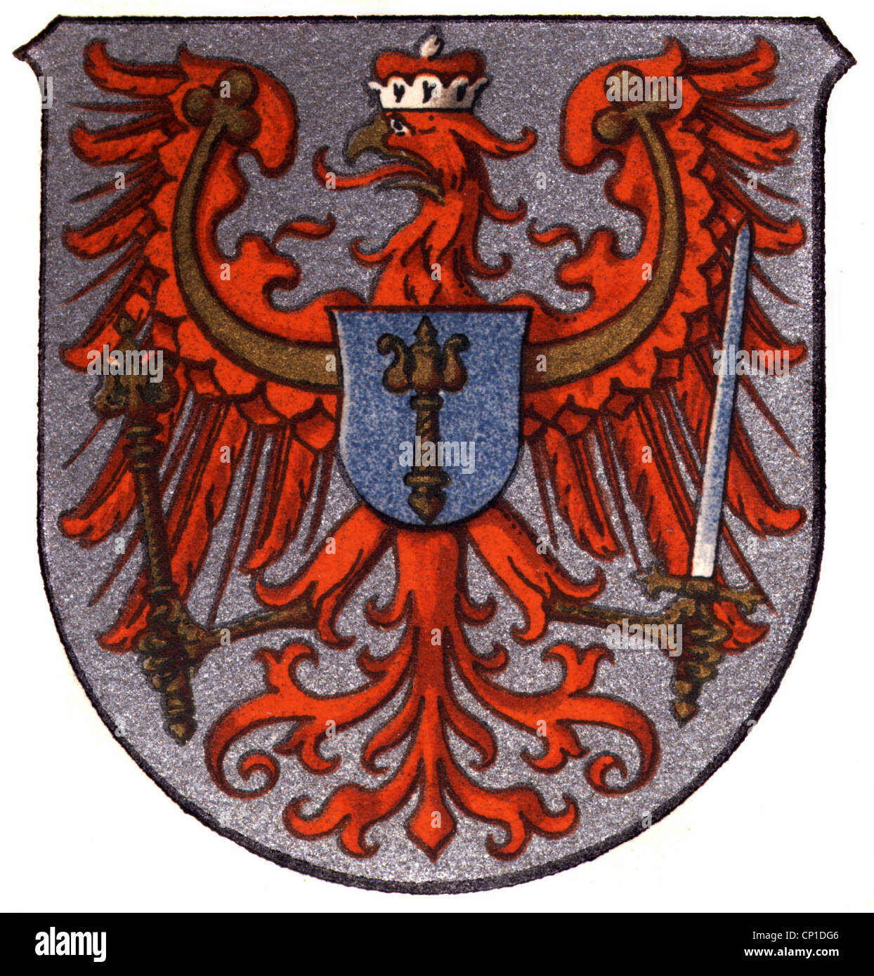 heraldry, coat of arms, Germany, Prussia, Brandenburg province, blazon, chromolithograph, 1908, Additional-Rights-Clearences-Not Available Stock Photo
