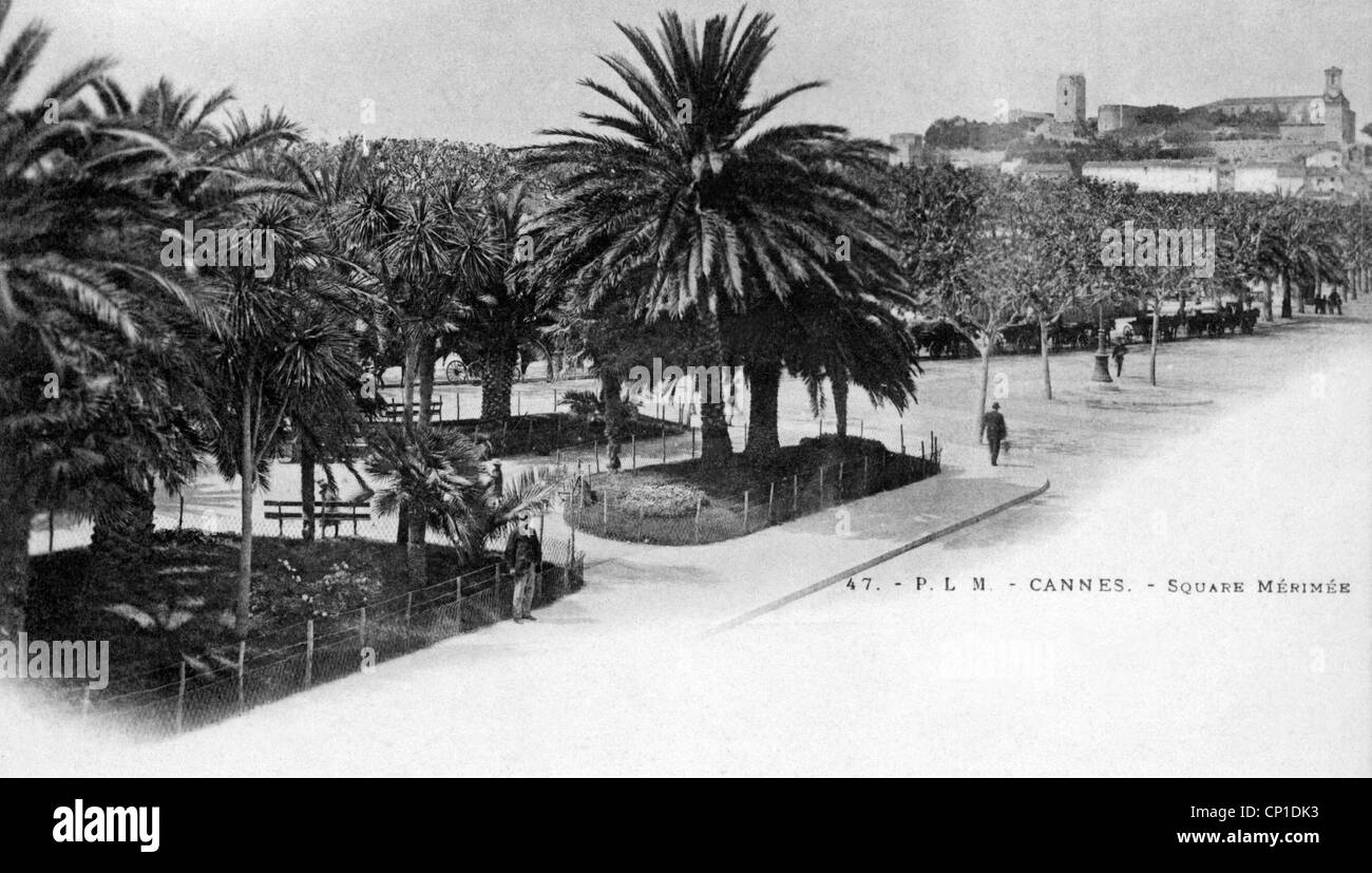 geography / travel, France, Cannes, Square Merimee, picture postcard
