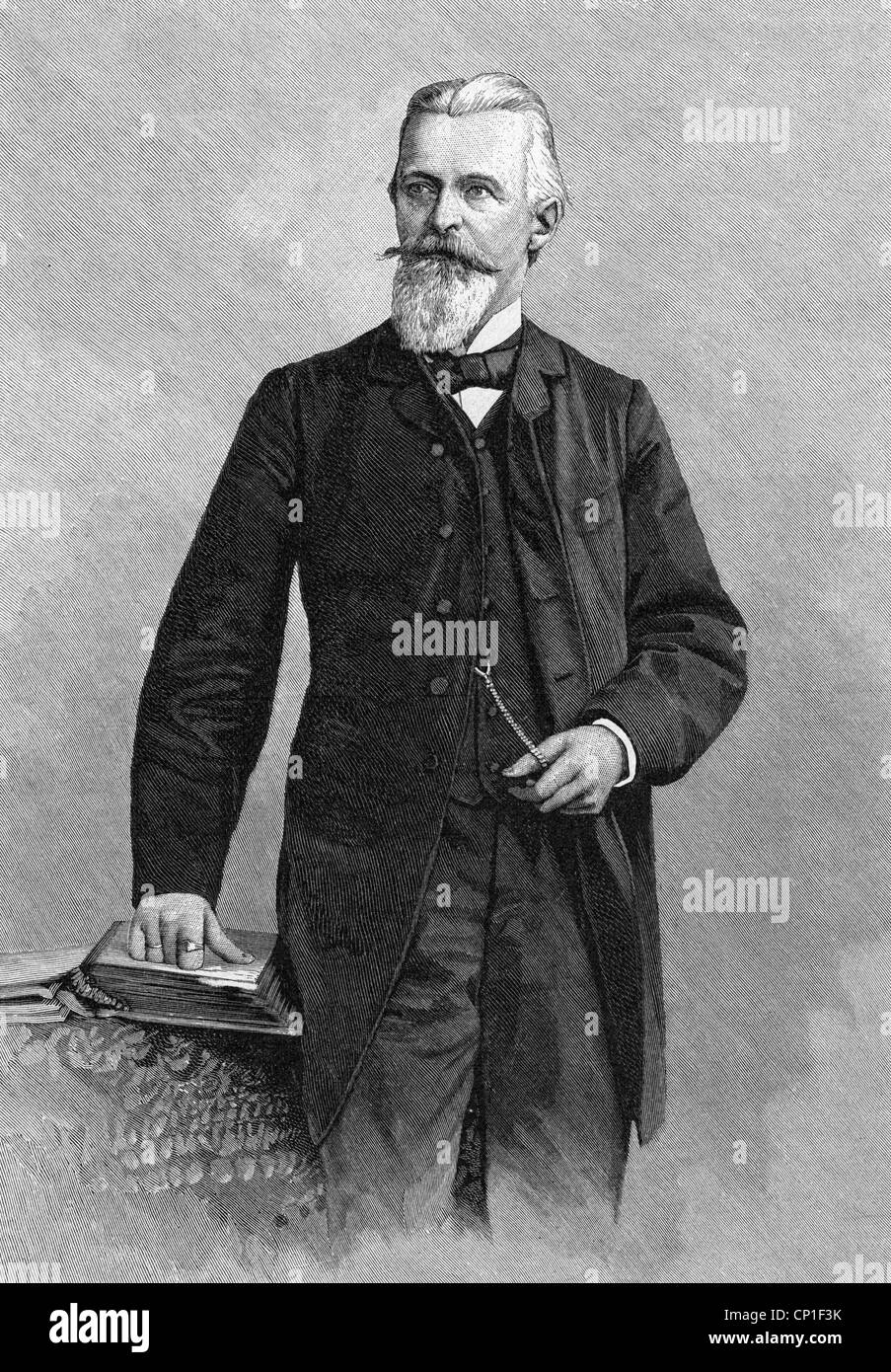 Zelle, Robert, 19.9.1829 - 25.1.1901, German politician, mayor of Berlin 1892 - 1898, half length, wood engraving after photography by J. G. Schaarwachter, Berlin, Stock Photo